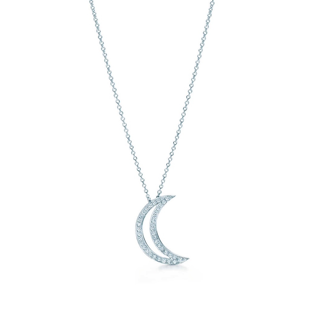 Tiffany diamond moon pendant